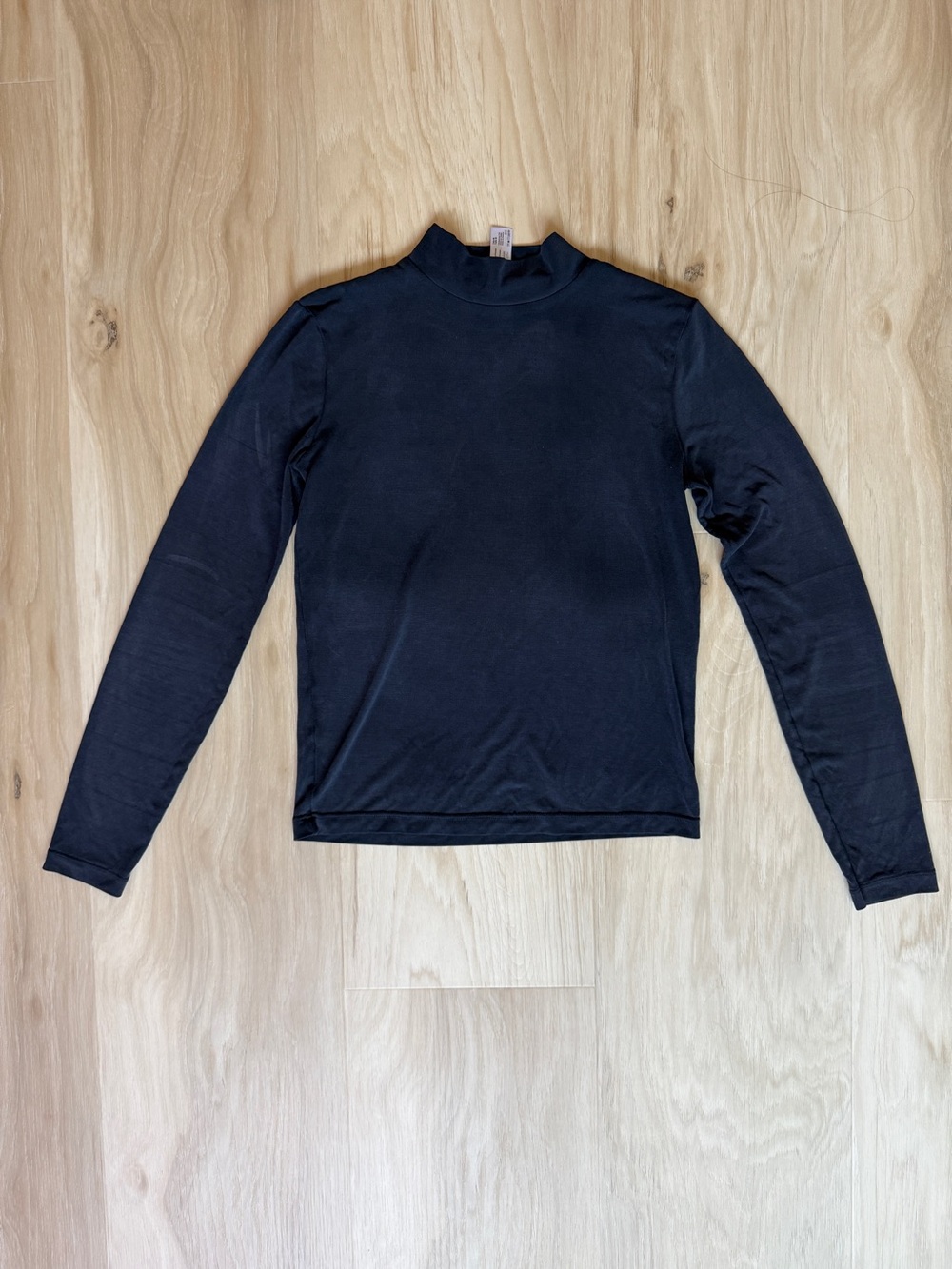 grungy charcoal dark gray mock neck top layer